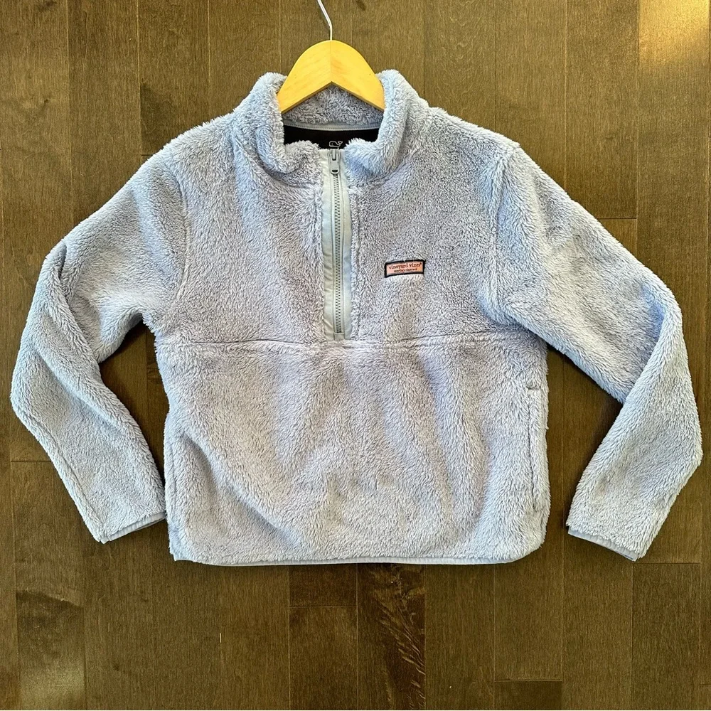 Vineyard Vines Girls Fleece 1/2 Zip Pullover Purple Cold Weather Comfort ‎ XL